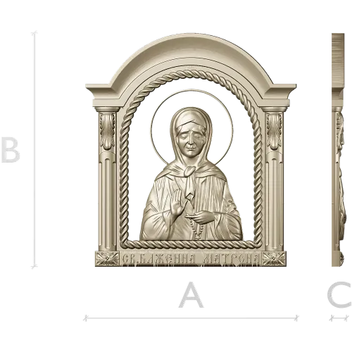 Икона Блаженная Матрона Московская - 3D STL модель для ЧПУ