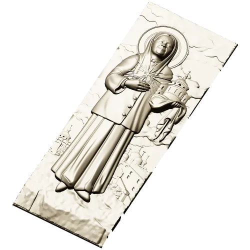 Saint Matrona of Moscow - Full-Relief Panel STL