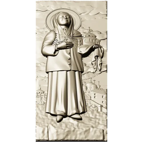 Saint Matrona of Moscow - Full-Relief Panel STL