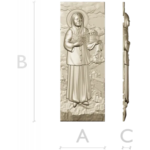 Saint Matrona of Moscow - Full-Relief Panel STL