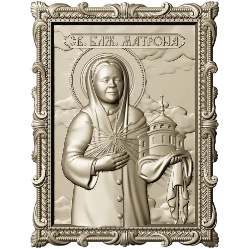 Saint Matrona Icon STL for CNC milling