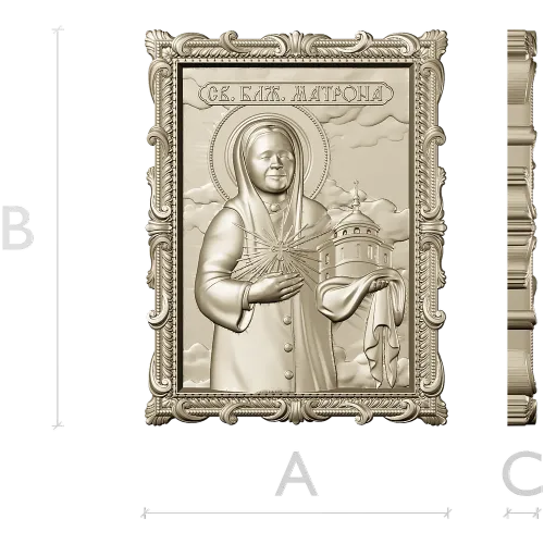 Saint Matrona Icon STL for CNC milling