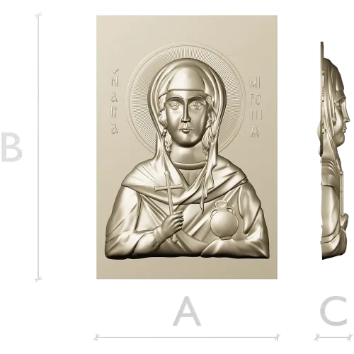 Святая Миропия - барельеф в формате STL для ЧПУ