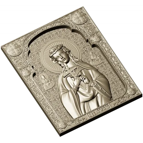 Saint Nadezhda icon STL relief for CNC