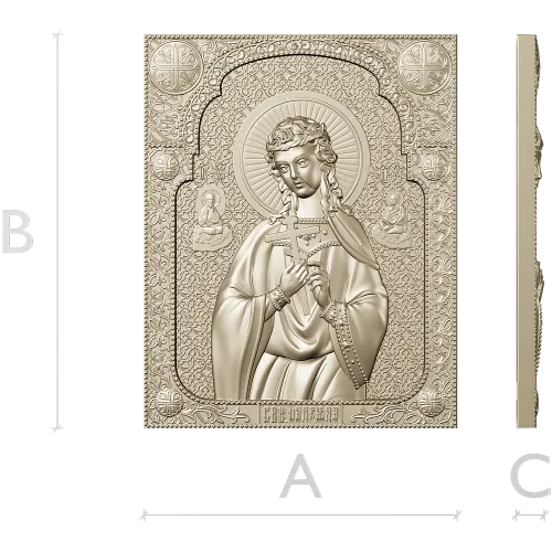 Saint Nadezhda icon STL relief for CNC