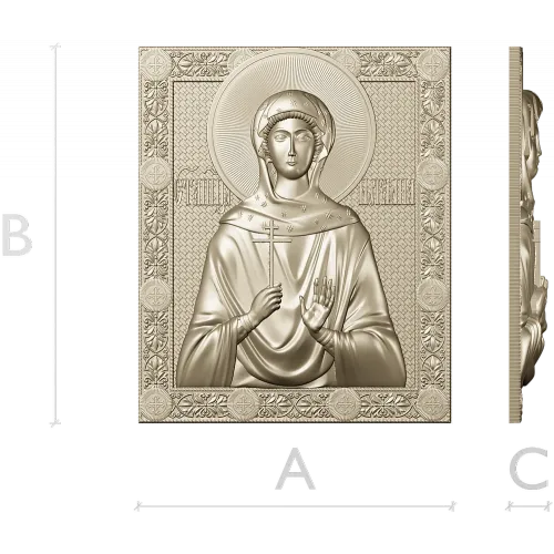 Saint Natalia Icon Relief STL - 3D model for CNC carving