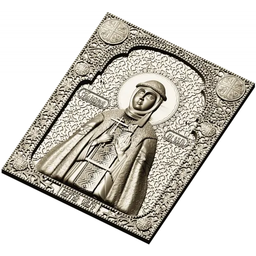 Saint Olga icon panel - 3D STL model for CNC milling