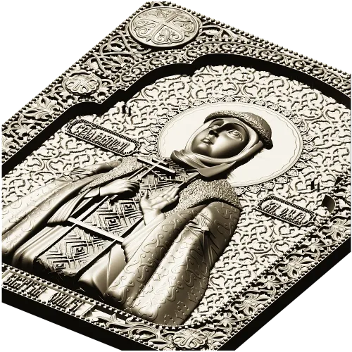 Saint Olga icon panel - 3D STL model for CNC milling
