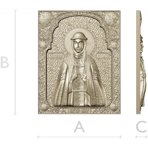 Saint Olga icon panel - 3D STL model for CNC milling