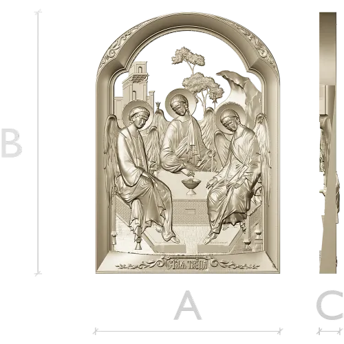 Святая Троица - рельефная икона в формате STL для ЧПУ
