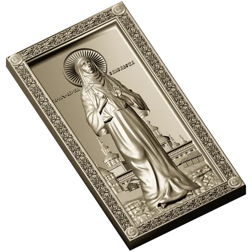 Saint Elizabeth high-relief icon STL for CNC milling