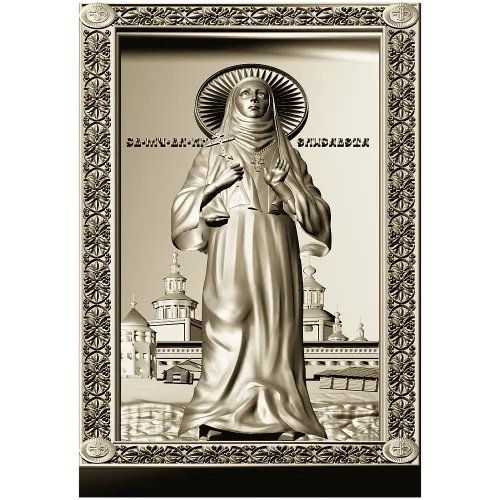 Saint Elizabeth high-relief icon STL for CNC milling