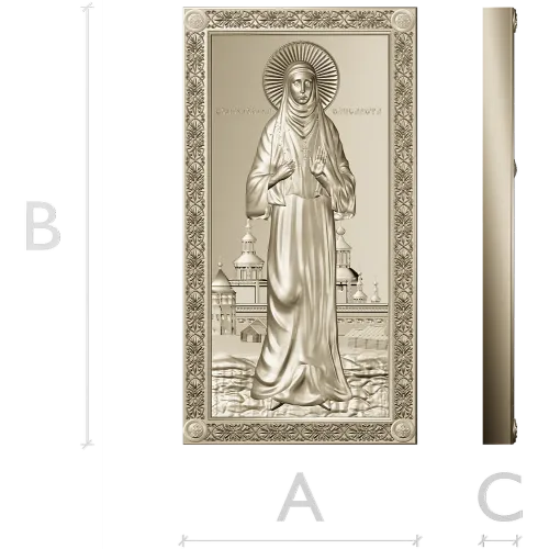 Saint Elizabeth high-relief icon STL for CNC milling