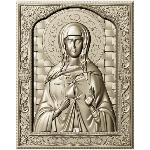 Saint Tatiana Icon - High-Relief STL 3D Model for CNC