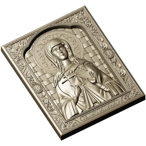Saint Tatiana Icon - High-Relief STL 3D Model for CNC