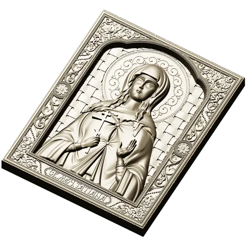 Saint Tatiana Icon - High-Relief STL 3D Model for CNC