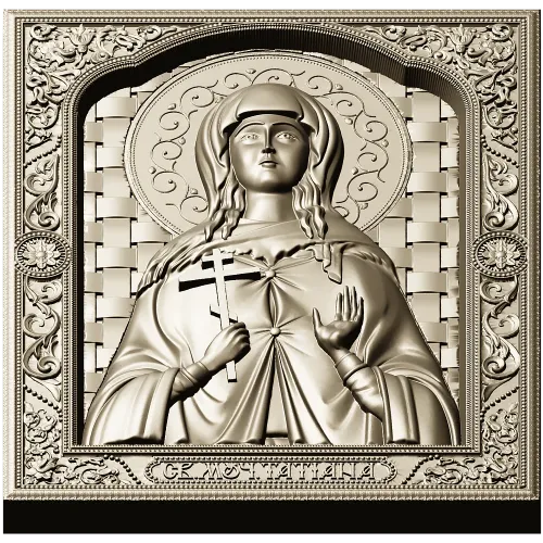 Saint Tatiana Icon - High-Relief STL 3D Model for CNC