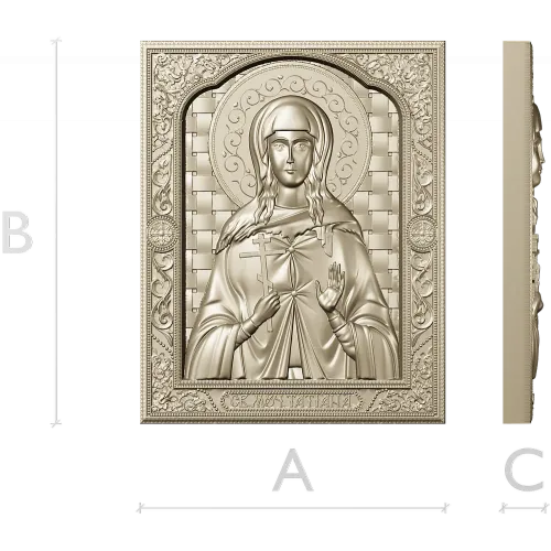 Saint Tatiana Icon - High-Relief STL 3D Model for CNC
