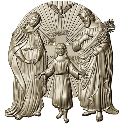 Holy Family bas-relief STL for CNC