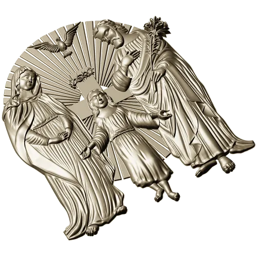Holy Family bas-relief STL for CNC