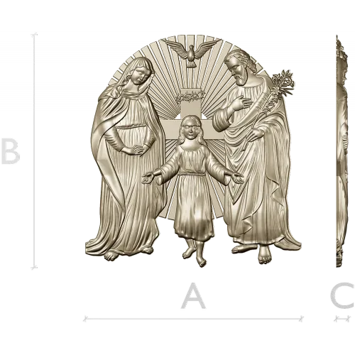 Holy Family bas-relief STL for CNC