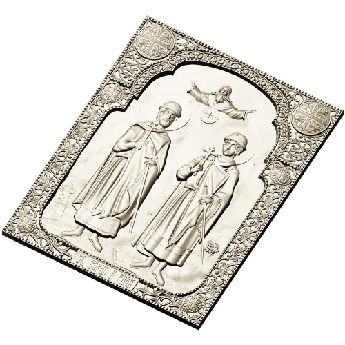 Saints Boris and Gleb - high relief icon STL for CNC