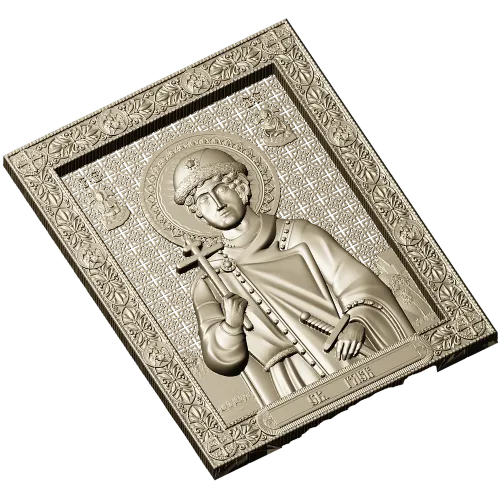 Икона Святой Глеб Владимирович - 3D STL барельеф для ЧПУ