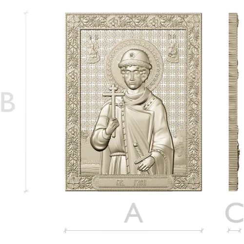 Икона Святой Глеб Владимирович - 3D STL барельеф для ЧПУ