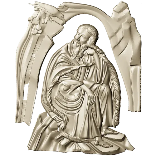 Saint Elijah high-relief STL for CNC