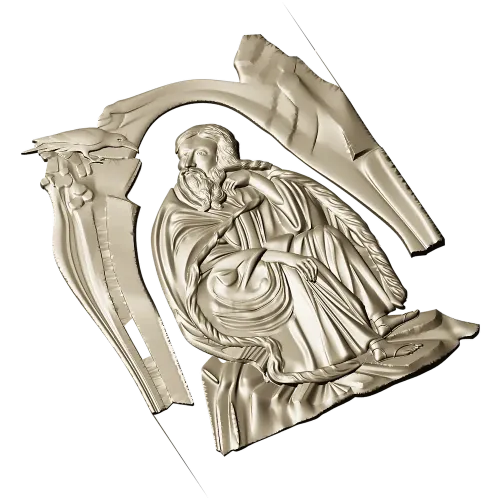 Saint Elijah high-relief STL for CNC