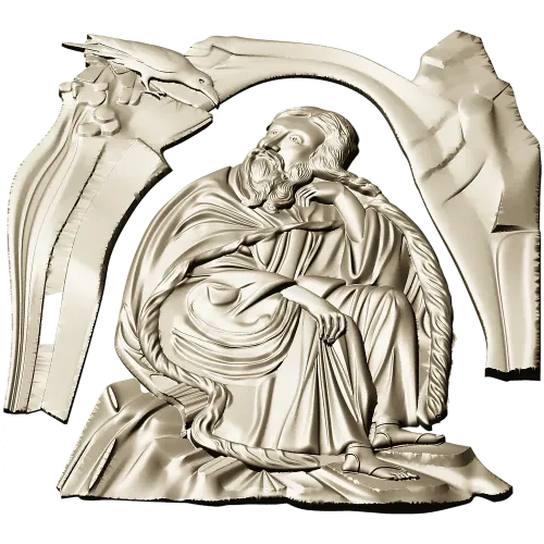 Saint Elijah high-relief STL for CNC