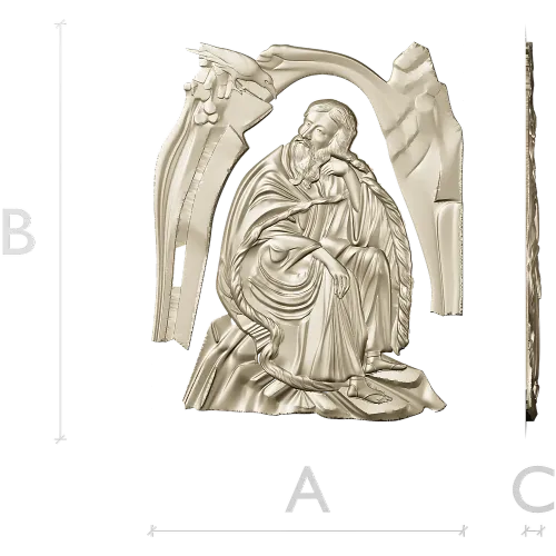 Saint Elijah high-relief STL for CNC