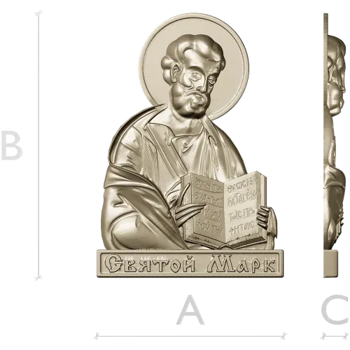 3D модель STL - барельеф "Святой Марк"
