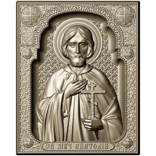 Saint Martyr Anatoly - high-relief STL icon for CNC milling