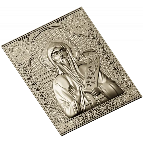 Saint Nikita the Stylite - high-relief STL icon for CNC