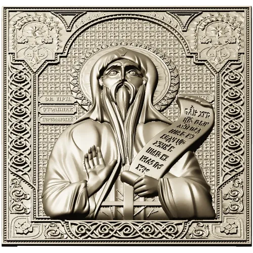 Saint Nikita the Stylite - high-relief STL icon for CNC