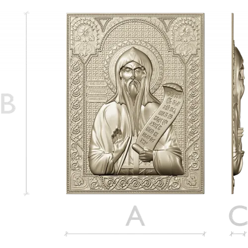 Saint Nikita the Stylite - high-relief STL icon for CNC