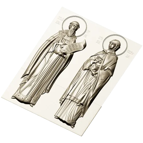 Икона Святых Петра и Февронии - 3D STL панно для ЧПУ