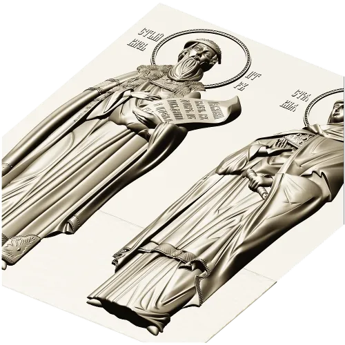 Икона Святых Петра и Февронии - 3D STL панно для ЧПУ