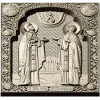 Saints Peter and Fevronia icon relief STL for CNC