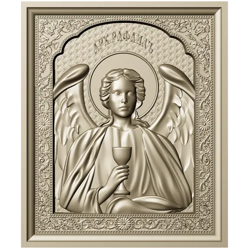 Saint Raphael high-relief icon STL for CNC
