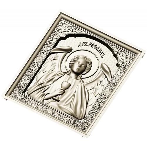 Saint Raphael high-relief icon STL for CNC