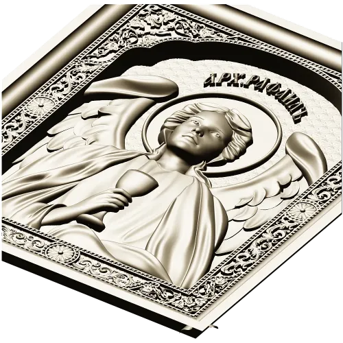 Saint Raphael high-relief icon STL for CNC