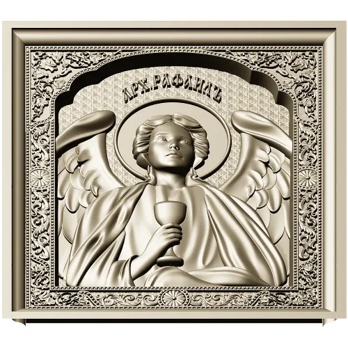 Saint Raphael high-relief icon STL for CNC