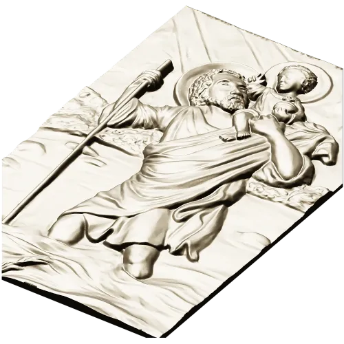 Saint Christopher high-relief STL for CNC milling
