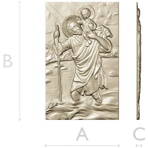 Saint Christopher high-relief STL for CNC milling