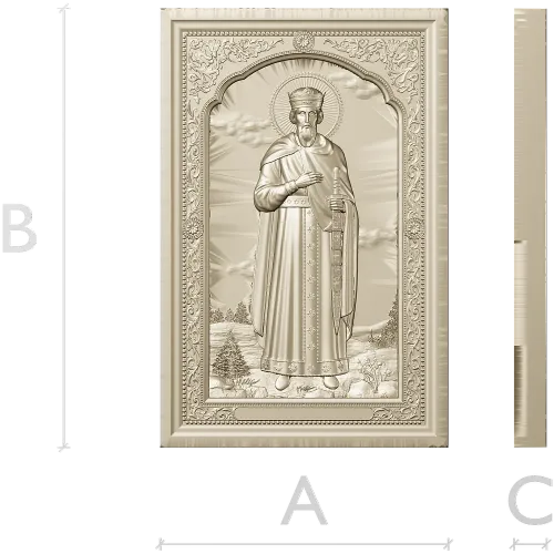 Икона-рельеф Святой Вячеслав Чешский - STL для ЧПУ