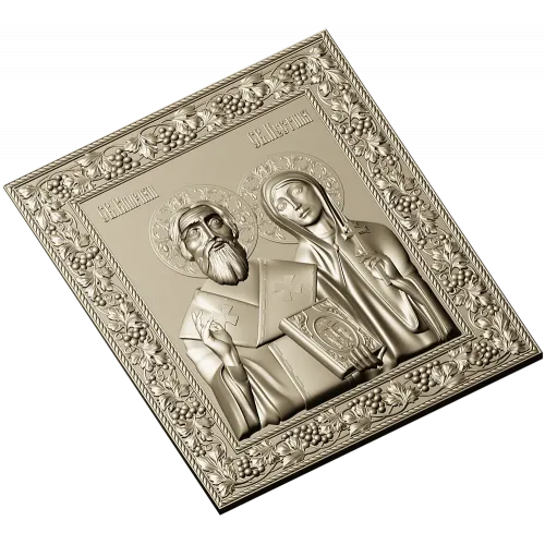 Икона Священномученик Киприан и мученица Иустина - 3D модель STL для ЧПУ