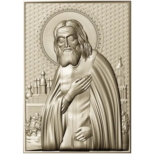 Saint Seraphim of Sarov - high-relief STL icon