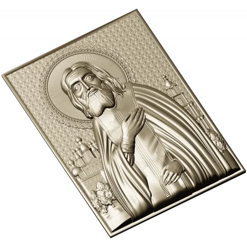 Saint Seraphim of Sarov - high-relief STL icon